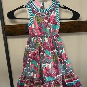 Cutey Couture Girl's Dress Size 4/5 Years Floral Boho Tiered Kentucky Derby